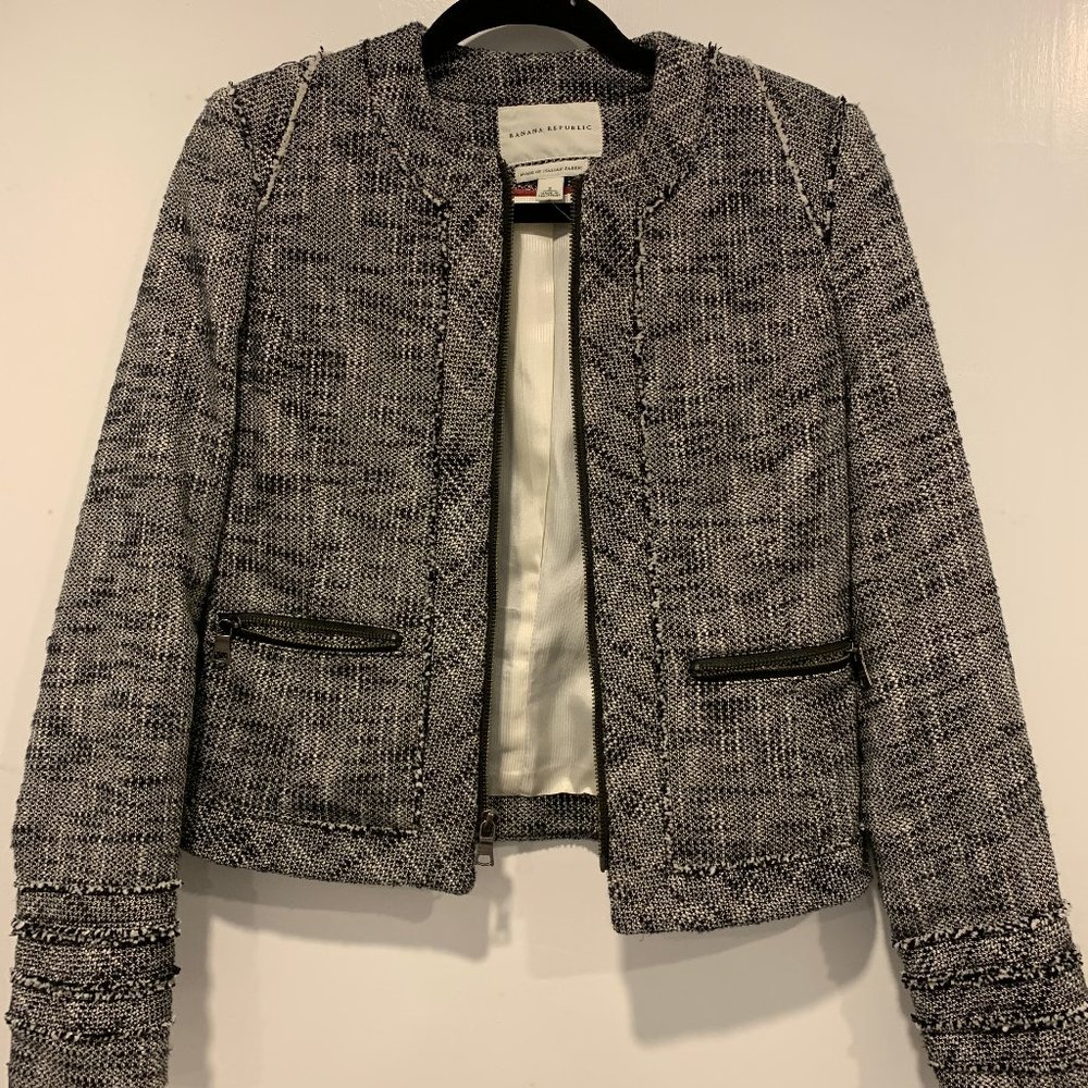 Black and White Tweed Blazer